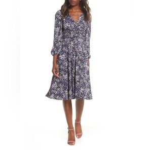 Eliza J NWT Print Fit & Flare Dress - Size 4 in Plum